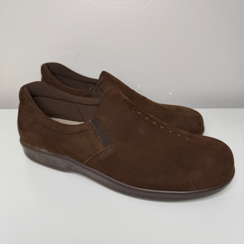 SAS Womens Viva-N Slip On Loafer 10 N Brown Suede Soft Step Comfort Shoes
